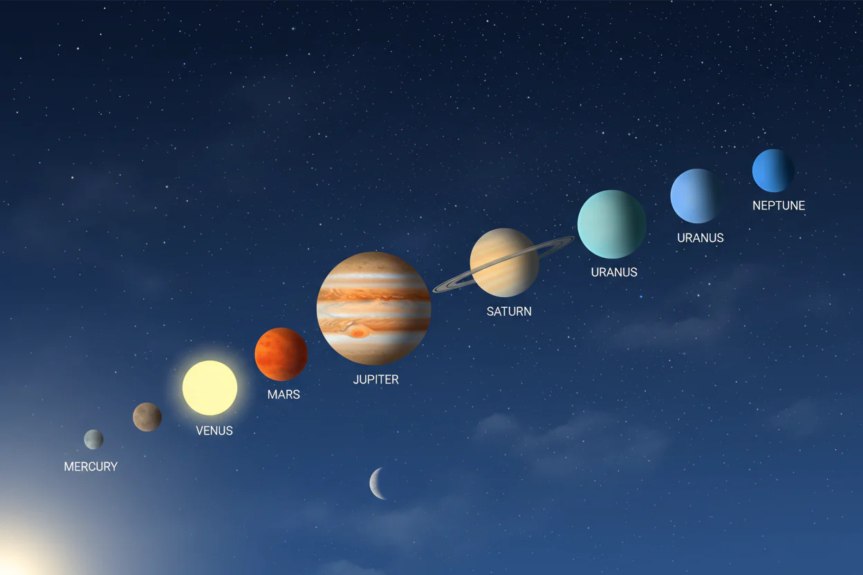 2026年2月28日の惑星直列のイメージ画像